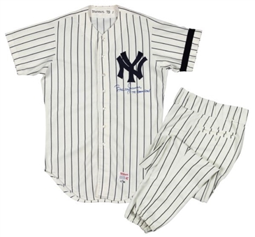 1979 Bobby Murcer Game Used and Signed New York Yankees Home Uniform -Jersey and Pants (MEARS A-10)